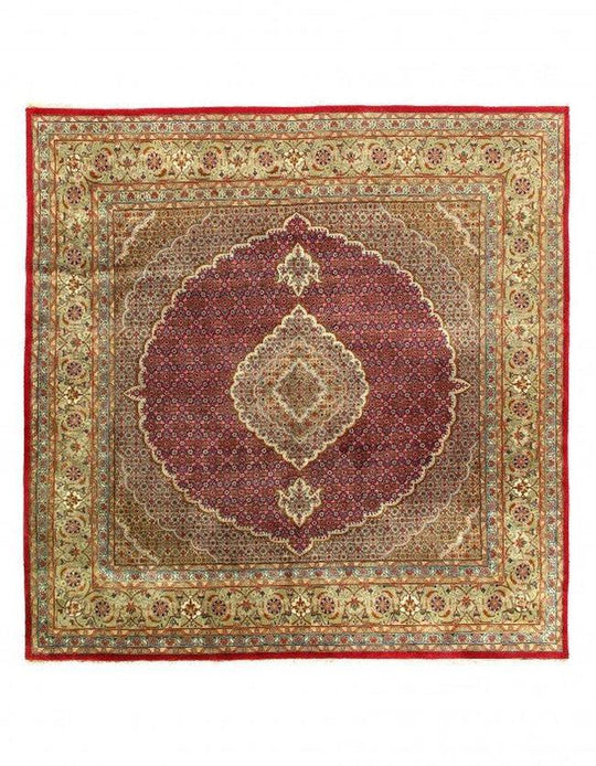 Canvello Fine Hand knotted Silkroad Tabriz design Square rug 8'2'' X 8'2''