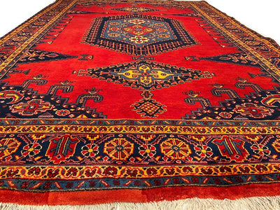 Canvello Fine Hand Knotted Persian Vintage Viess Rug - 7'11'' X 10'4''