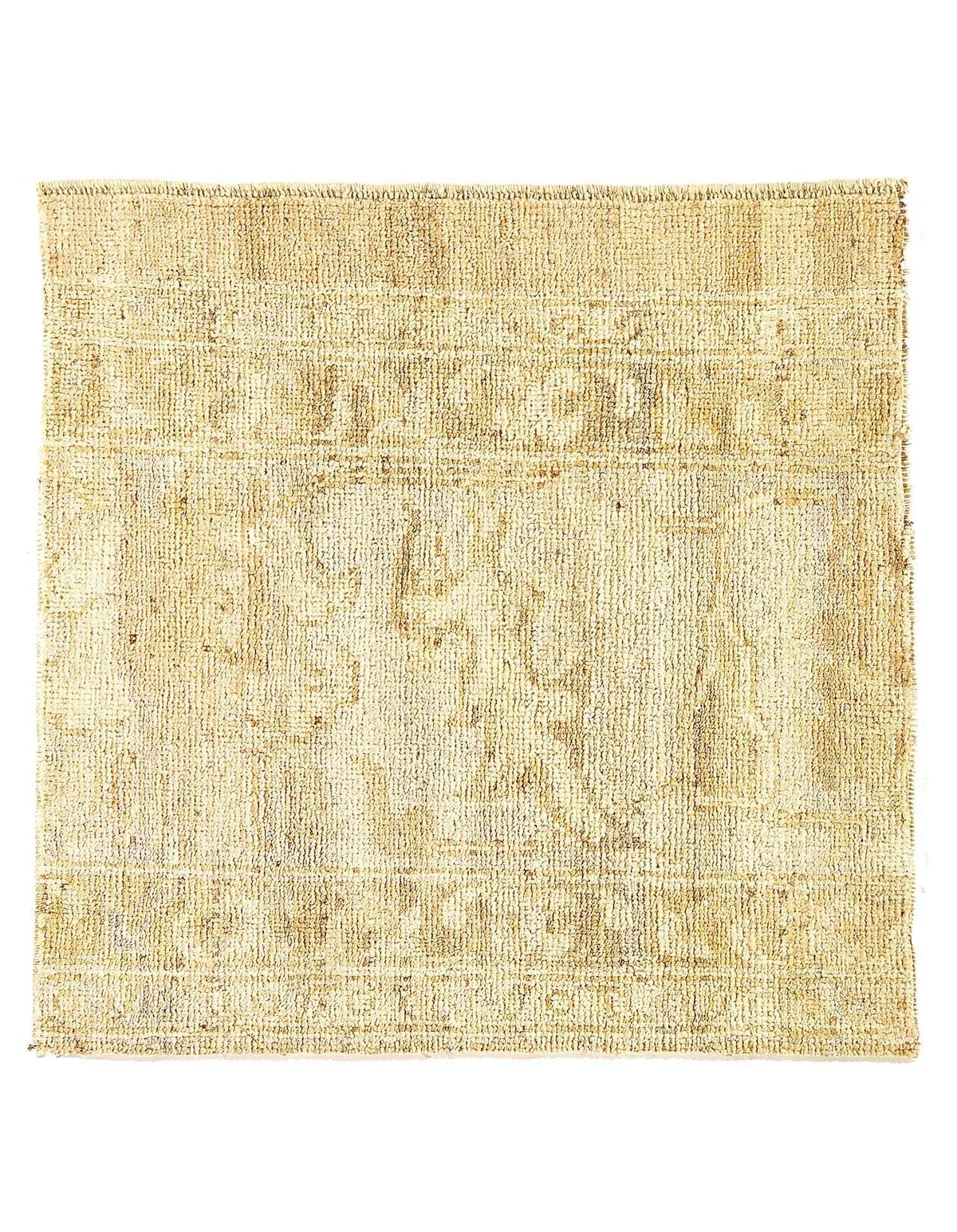 Canvello Fine Hand Knotted square Fragment Oushak Design - 2' X 2'