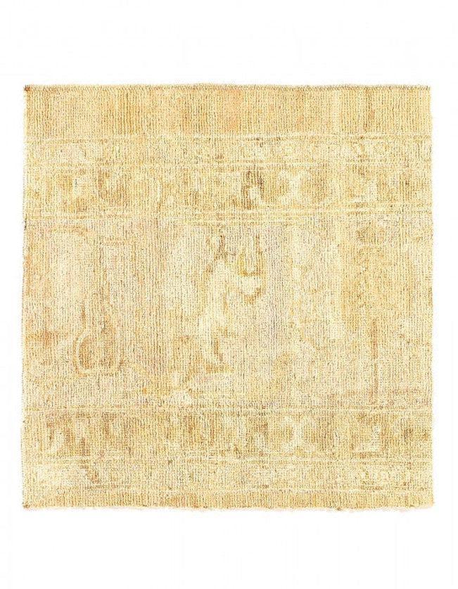 Canvello Fine Hand Knotted square Fragment Oushak Design 2' X 2' - Canvello