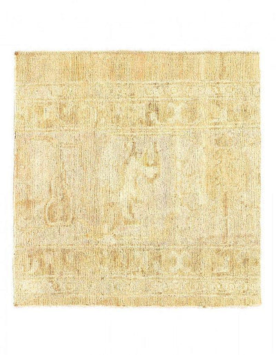 Canvello Fine Hand Knotted square Fragment Oushak Design 2' X 2' - Canvello