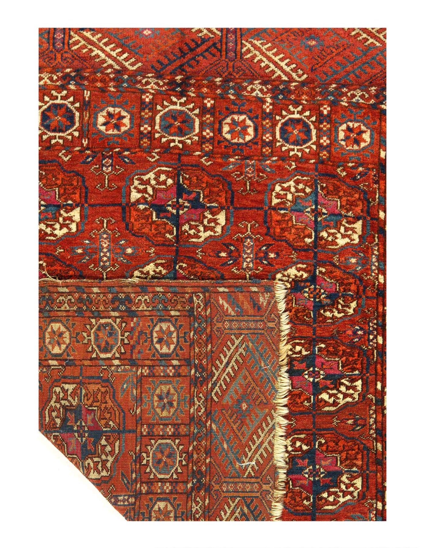 Canvello Fine Hand Knotted Turkaman Antique Rug - 2'11'' X 3'6'' - Canvello