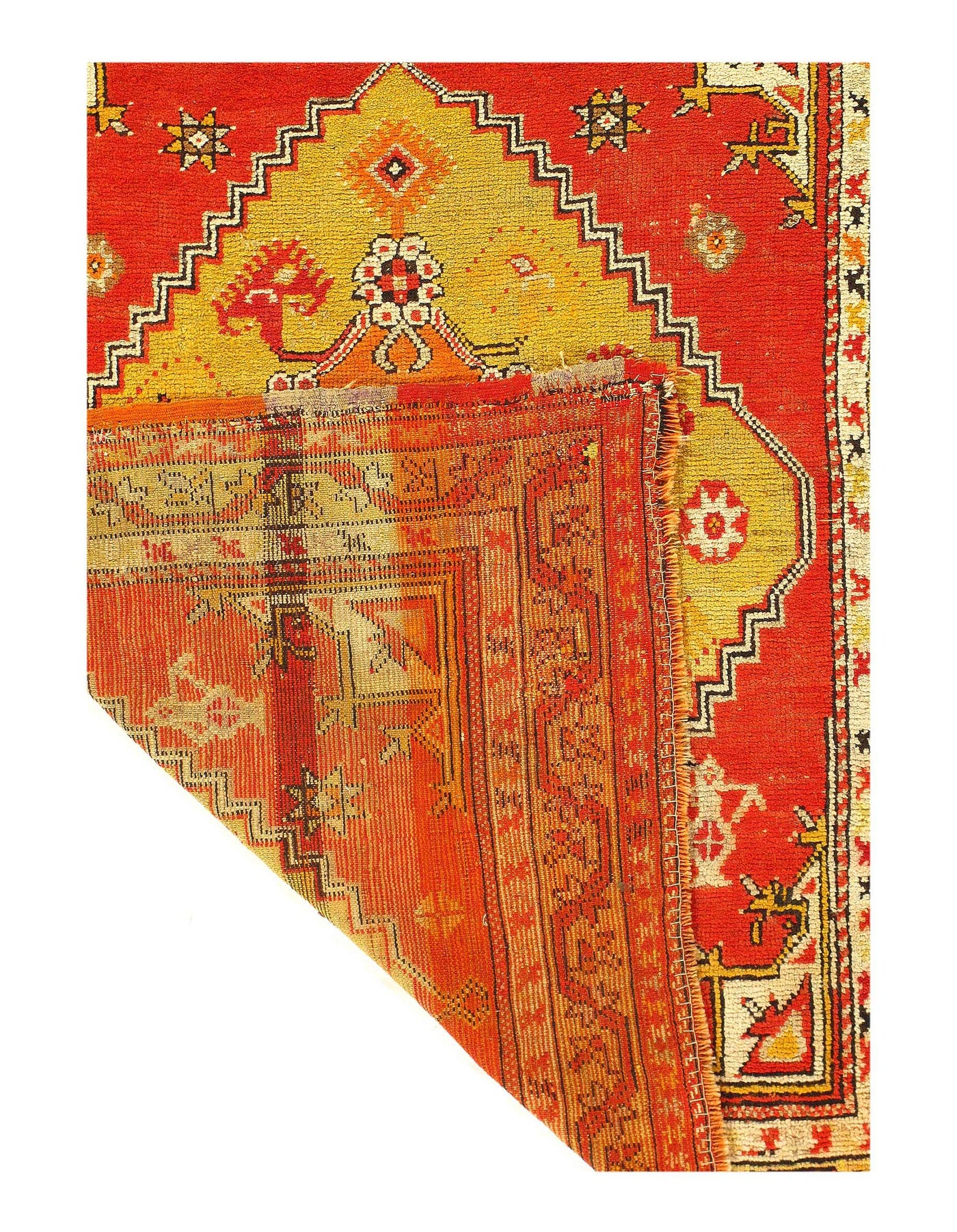 Fine Hand Knotted Turkish antique oushak 3'11'' X 4'6''