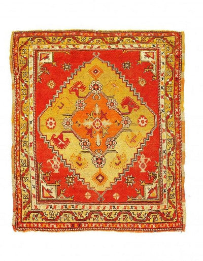 Canvello Fine Hand Knotted Turkish antique oushak 3'11'' X 4'6'' - Canvello