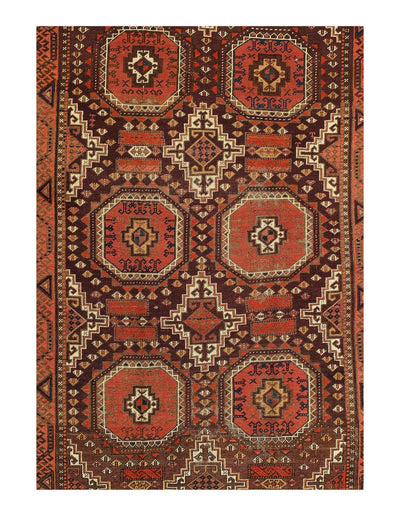 Canvello Fine Hand Knotted Vintage Afghan rug - 3'4''X 6'1'' - Canvello