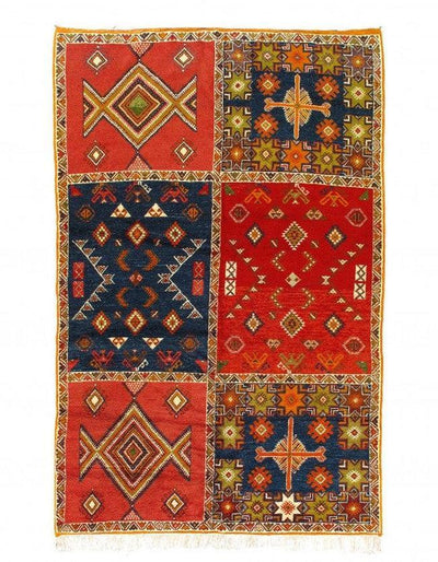 Fine Hand Knotted Vintage Authentic Moroccon 6'2'' X 9'9''