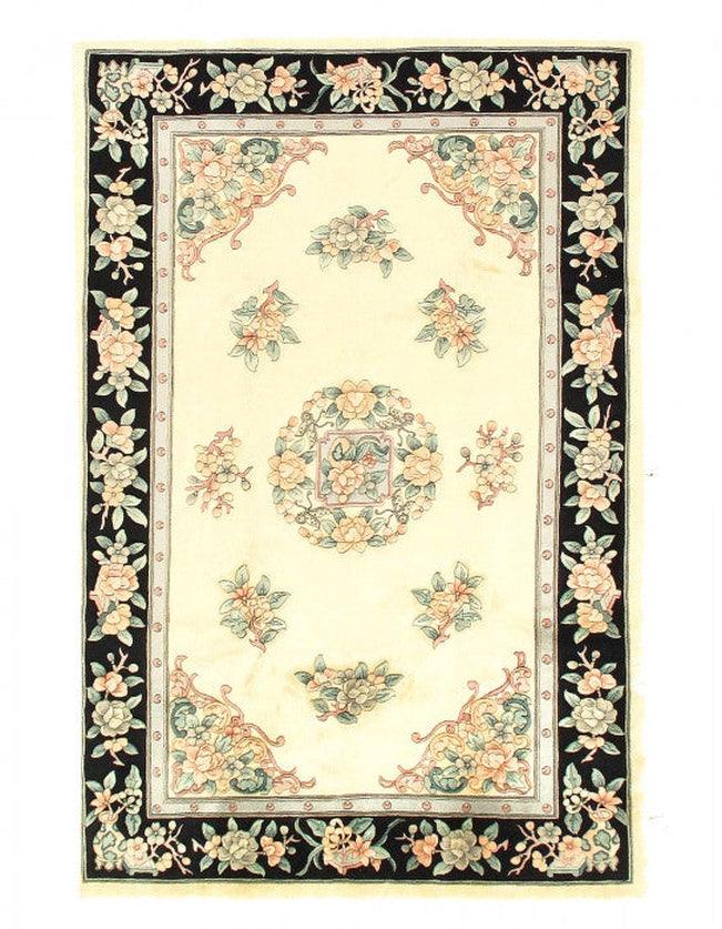 Canvello Fine Hand Knotted Vintage Chinese Peking Rug - 5'6'' X 8'5'' - Canvello