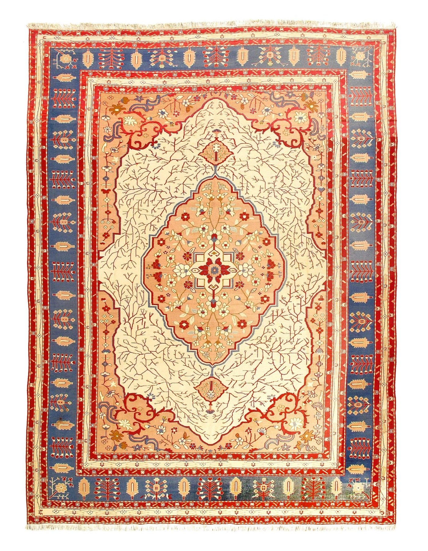 Canvello Fine Hand Knotted Vintage Flat Weave Tabriz design 8'8'' X 11'6'' - Canvello