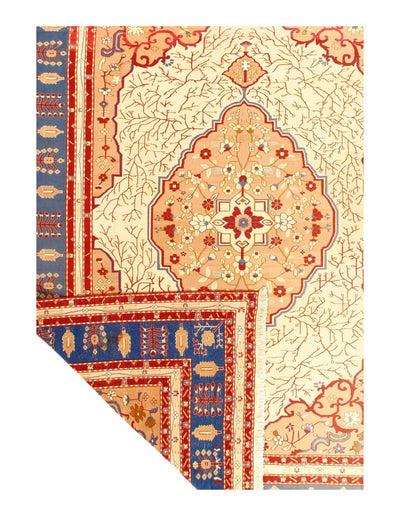 Canvello Fine Hand Knotted Vintage Flat Weave Tabriz design 8'8'' X 11'6'' - Canvello