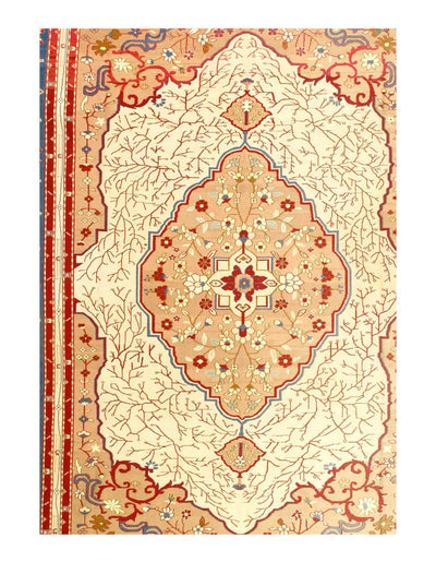 Canvello Fine Hand Knotted Vintage Flat Weave Tabriz design 8'8'' X 11'6'' - Canvello