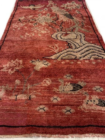 Canvello Fine Hand knotted Vintage Khotan rug 2'7'' X 4'7'' - Canvello
