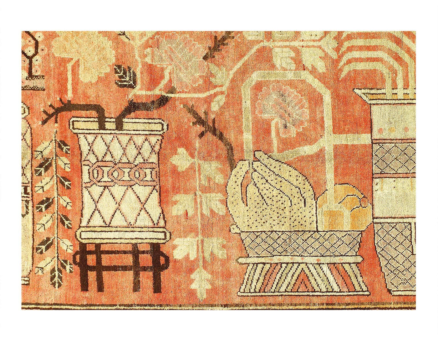Fine Hand knotted Vintage Khotan rug 5'7''X 8'8''