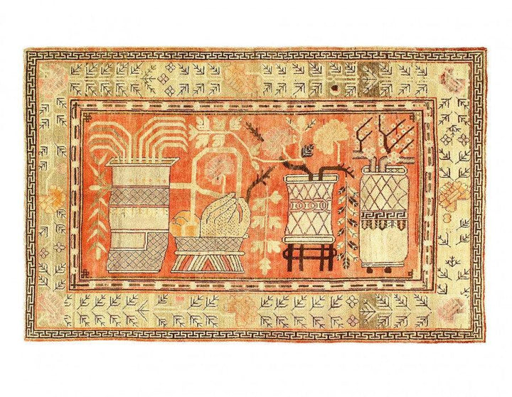 Canvello Fine Alfombra Vintage Khotan anudada a mano 5'7''X 8'8''