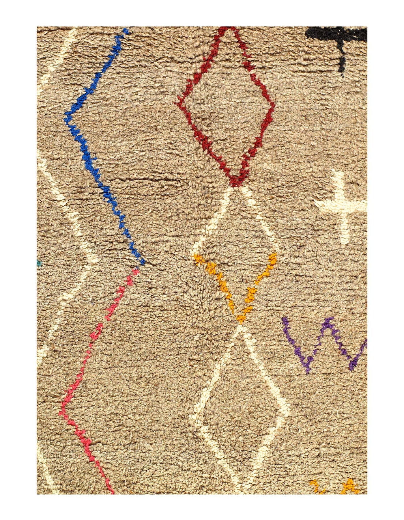 Fine Hand Knotted Vintage Moroccon rug 3'11'' X 6'5''