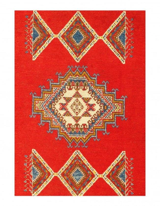 Fine Hand Knotted Vintage Moroccon Rug 5' X 8'