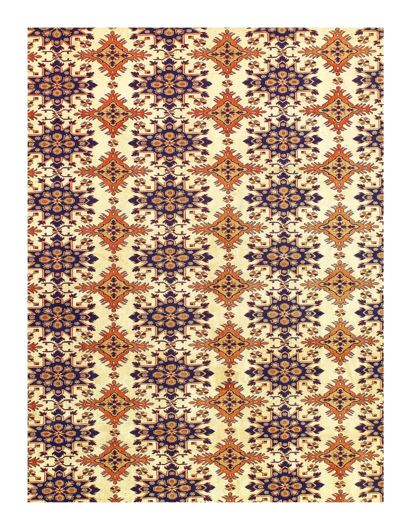 Fine Hand Knotted Vintage silk Turkaman 7' X 9'9