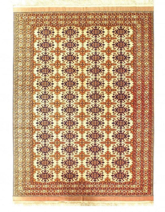 Canvello Fine Hand Knotted Vintage silk Turkaman 7' X 9'9