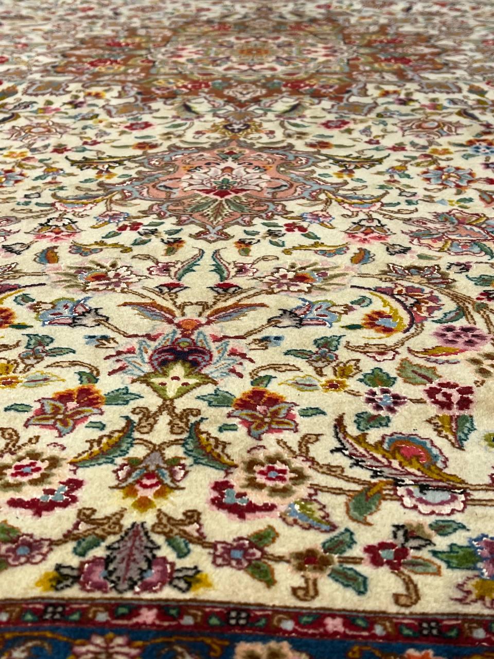 Canvello Fine Hand Knotted Vintage Persian Tabriz SW Rug - 6'6'' X 9'11''