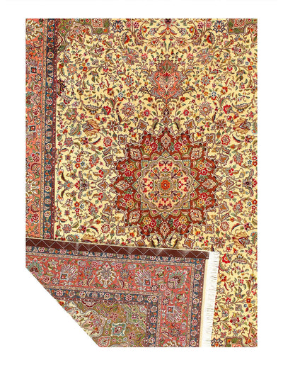 Canvello Fine Hand Knotted Vintage Persian Tabriz SW Rug - 6'6'' X 9'11''