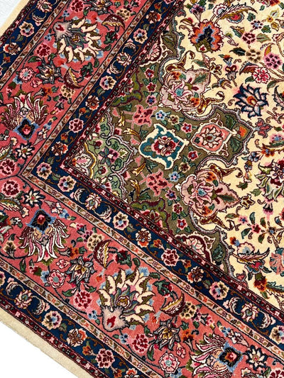 Canvello Fine Hand Knotted Vintage Persian Tabriz SW Rug - 6'6'' X 9'11''