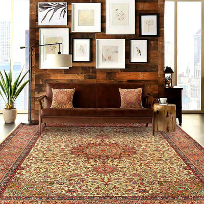 Canvello Fine Hand Knotted Vintage Silkroad Tabriz SW Rug - 6'6'' X 9'11'' - Canvello