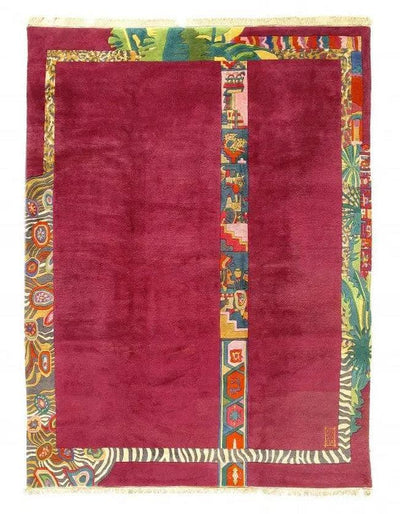Fine Hand Knotted Vintage Tibetan rug 9'9'' X 13'1''