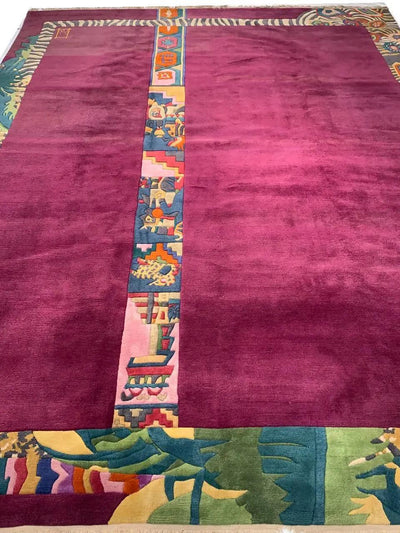 Fine Hand Knotted Vintage Tibetan rug 9'9'' X 13'1''