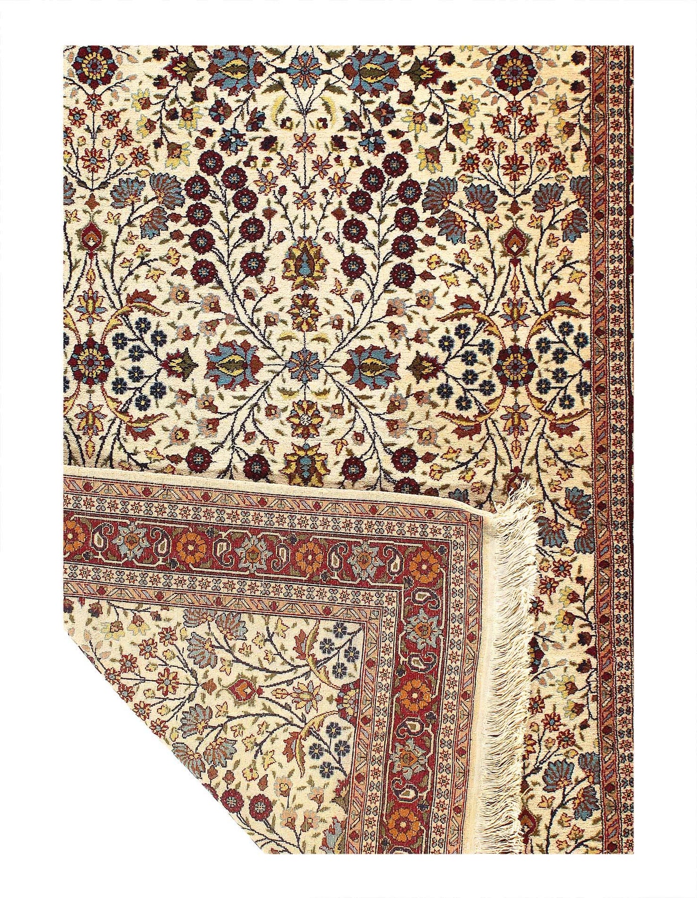 Canvello Fine hand Knotted vintage Turkish Hereke 4'2'' X 6'1'' - Canvello