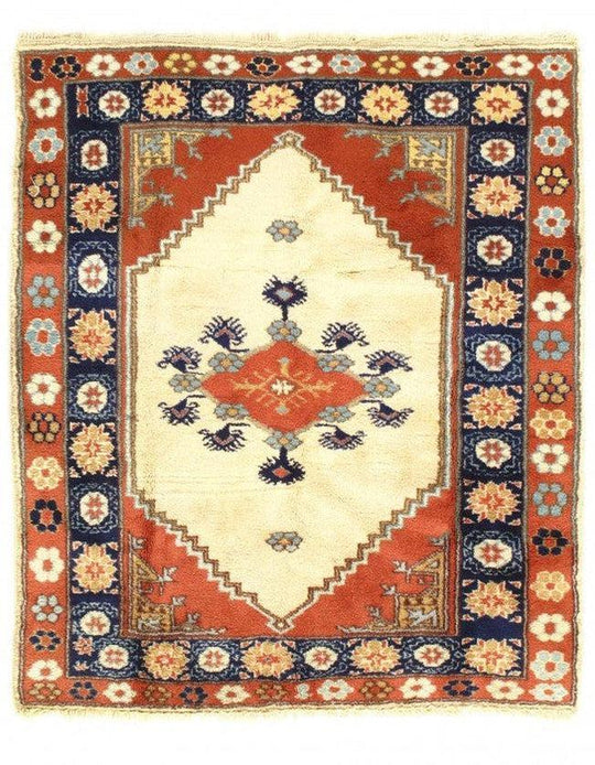 Canvello Fine Hand Knotted Vintage Turkish Oushak Rug 3'3'' X 3'9''