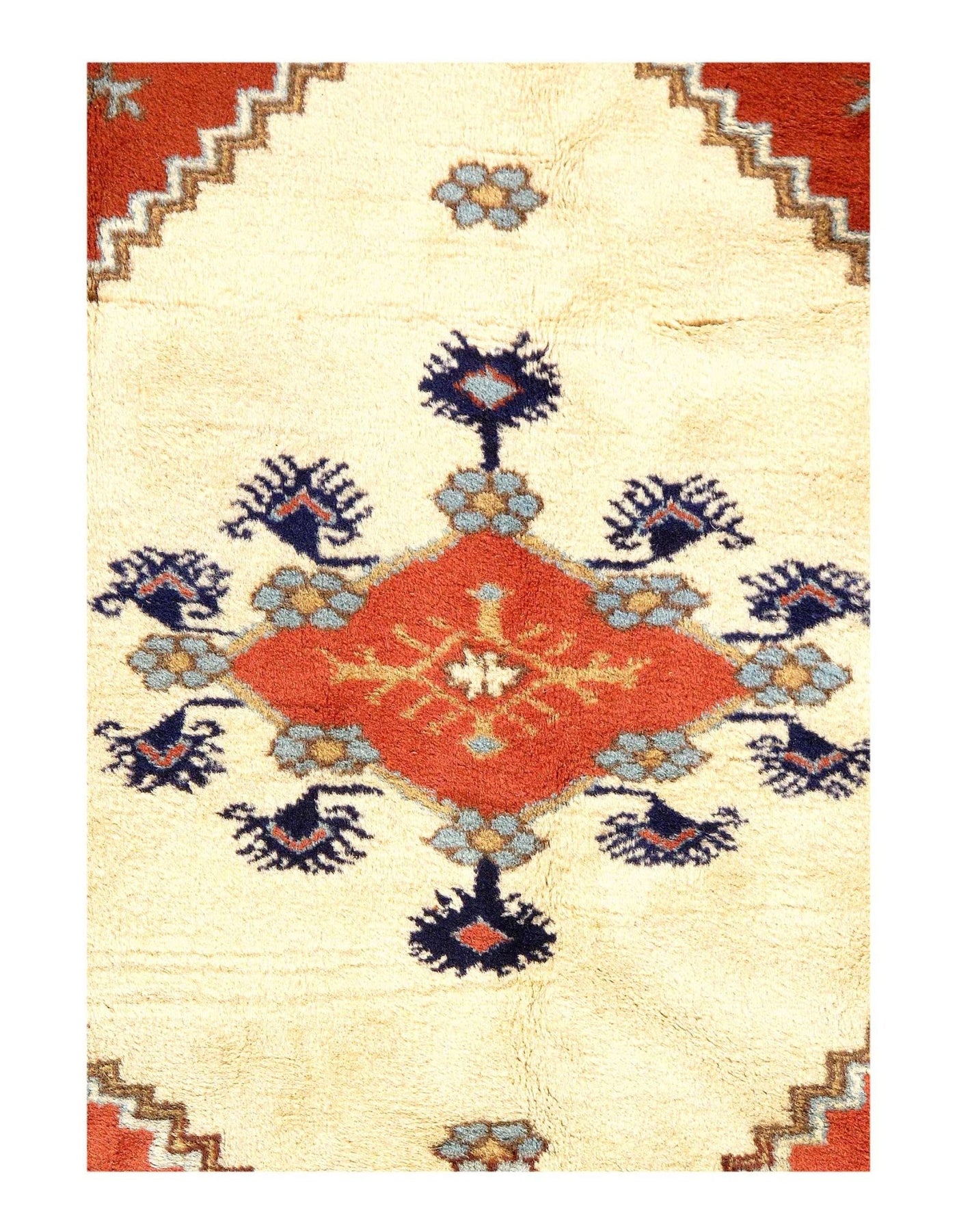 Canvello Fine Hand Knotted Vintage Turkish Oushak Rug 3'3'' X 3'9'' - Canvello