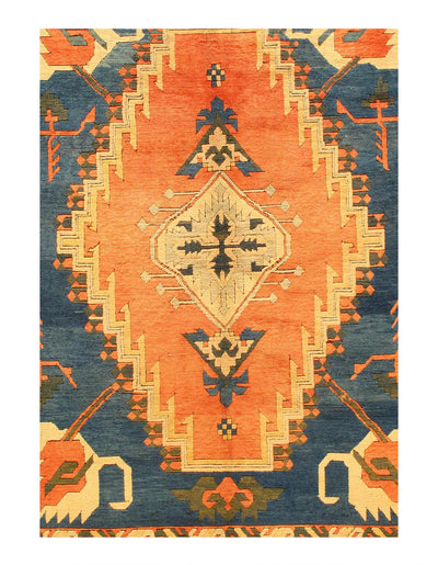 Canvello Fine Hand Knotted Vintage Turkish Serapi Rug - 8'4'' X 9'9'' - Canvello