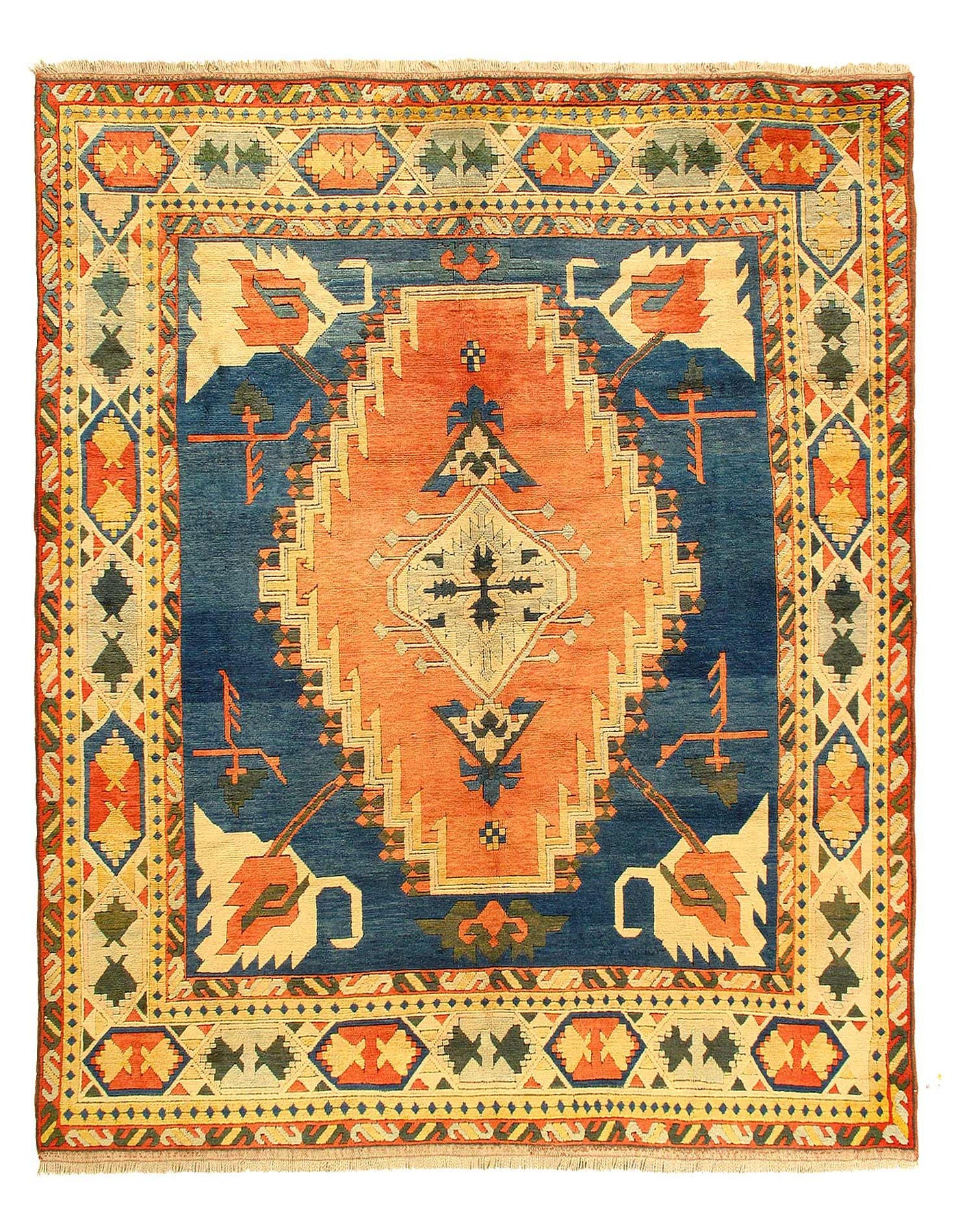 Canvello Fine Hand Knotted Vintage Turkish Serapi Rug - 8'4'' X 9'9'' - Canvello