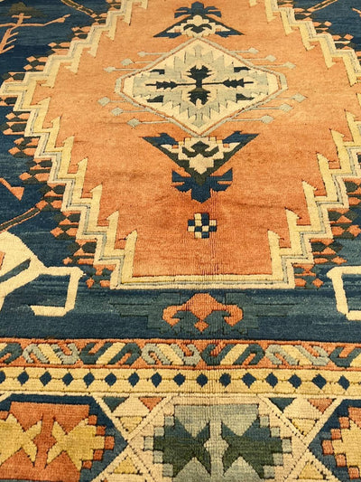 Canvello Fine Hand Knotted Vintage Turkish Serapi Rug - 8'4'' X 9'9'' - Canvello