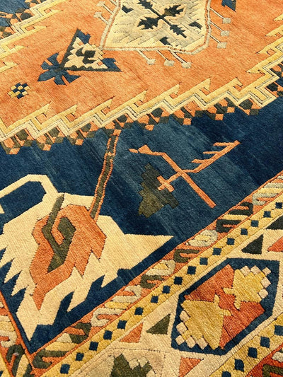 Canvello Fine Hand Knotted Vintage Turkish Serapi Rug - 8'4'' X 9'9'' - Canvello