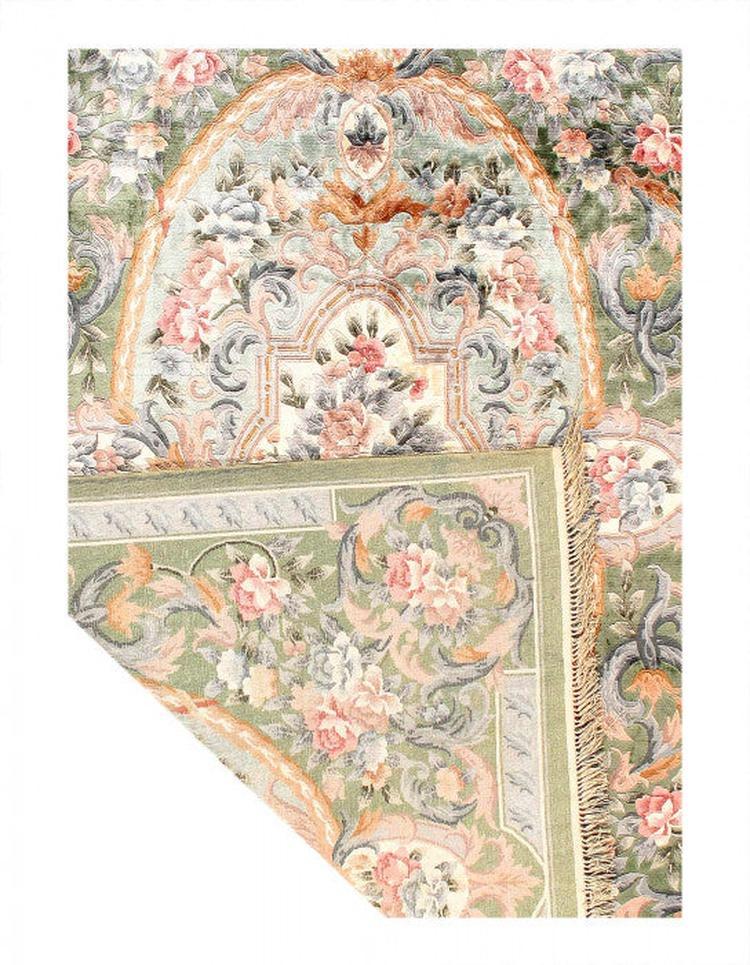 Canvello Fine Hand Knotted V.silk Chinese Aubusson rug 6' X 9' - Canvello