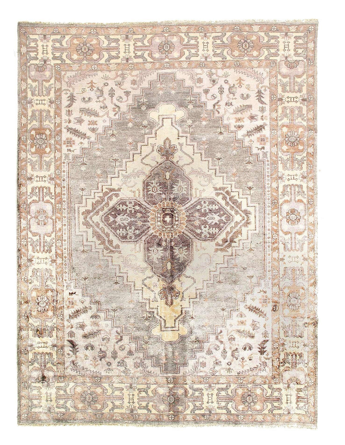 Fino anudado a mano V.silk Serapi diseño 8'9'' X 11'9''