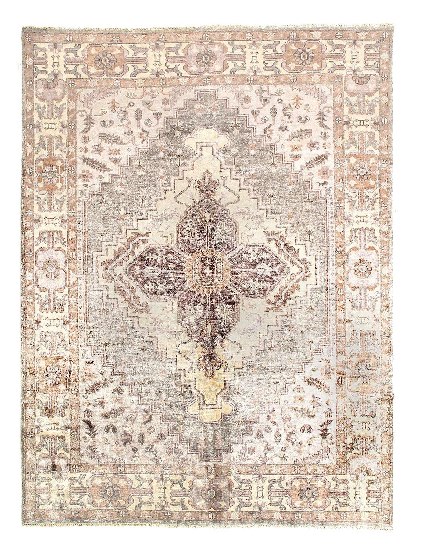 Canvello Fine Hand Knotted V.silk Serapi Design Rug - 8'9'' X 11'9'' - Canvello