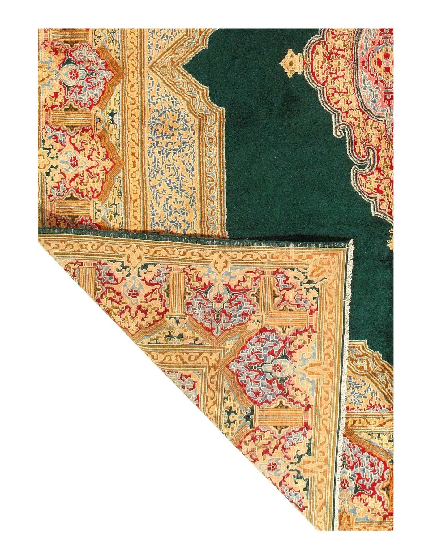 Canvello Fine Hand Silkroad Kerman Green Rug - 10'3'' X 13'4'' - Canvello