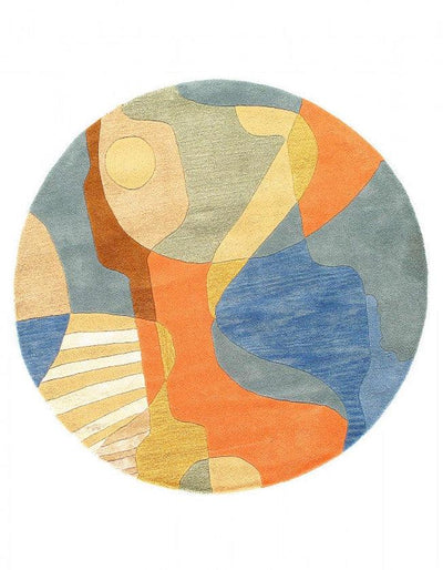 Canvello Fine Hand Tufted Abstract Round Rug - 5' X 5' - Canvello