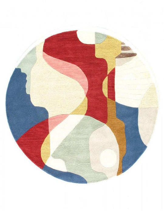 Canvello Fine Hand Tufted Abstract Round Rug - 5' X 5'