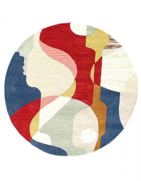 Canvello Fine Hand Tufted Abstract Round Rug - 6' X 6'