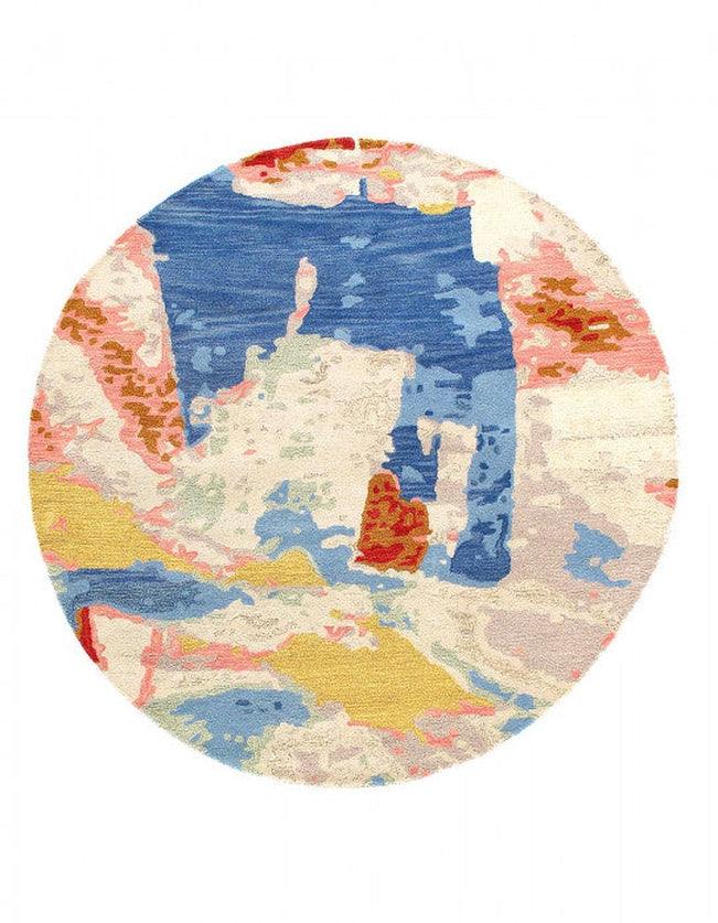 Canvello Fine Hand Tufted Abstract Round Rug - 6' X 6'
