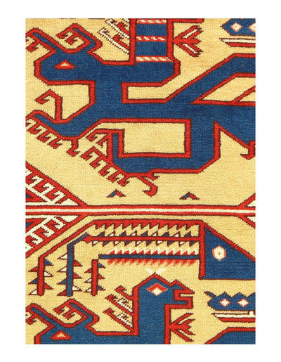 Canvello Fine Hand Turkish Vintage Kazak 3'1'' X 4' - Canvello