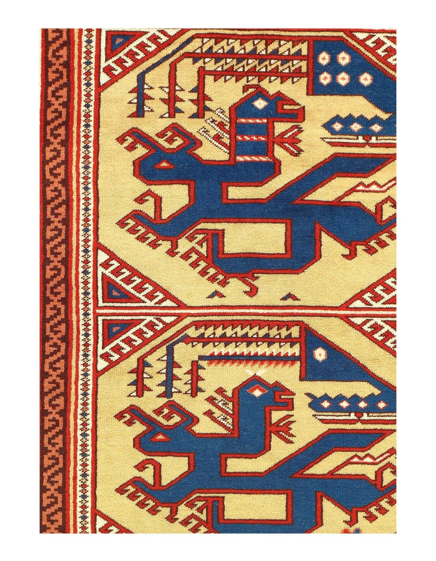 Canvello Fine Hand Turkish Vintage Kazak 3'1'' X 4' - Canvello