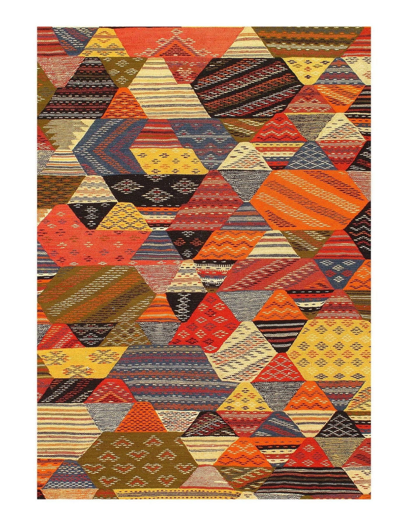 Canvello Fine Hand woven Flat Weave Moroccan 6'8'' X 9'8'' - Canvello