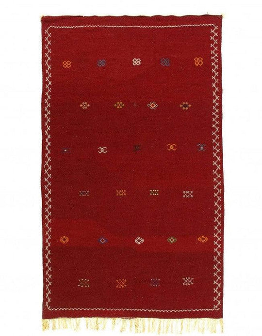 Canvello Fine Hand woven Flat Weave vintage Moroccan 4'9'' X 8'