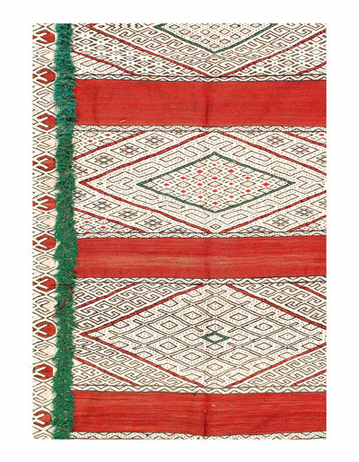 Fine Hand woven Flat Weave vintage Sumak 5'1'' X 7'2''