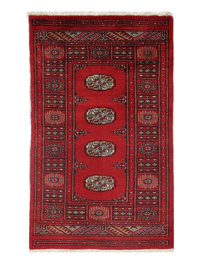Fine Pak Bokhara Hand-Knotted Rug - 2'7" × 4'2"