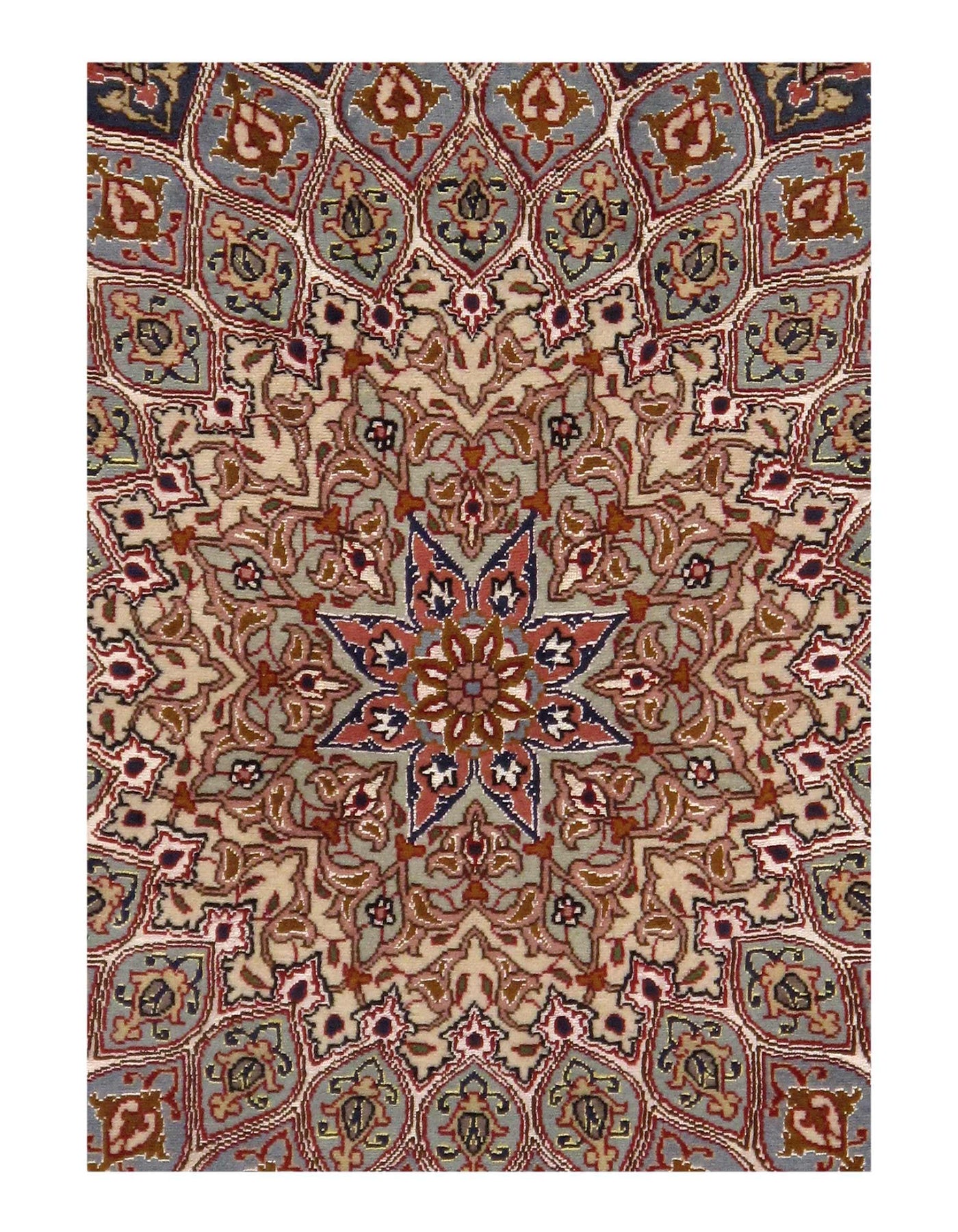Fine silk & wool Persian Tabriz Rug - 7'11'x11'4"