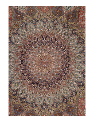 Canvello Fine silk & wool Silkroad Tabriz Rug - 7'11'x11'4" - Canvello